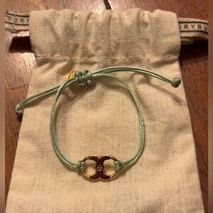 Tory Burch Embrace Ambition Bracelet - mint green and gold